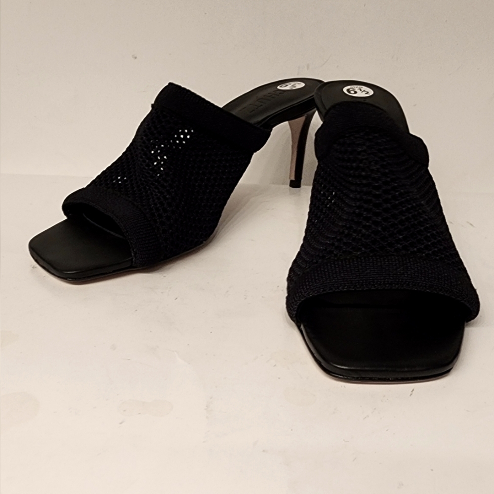 SCHUTZ Sinara Knit Mule Heeled Sandal In Black Size 6.5 - Picture 6 of 15